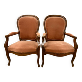 Pair of Voltaire armchairs in the Napoléon III style (19th century)
