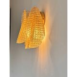 Contemporary Modern Gold "Granigli" "Rondini" Murano Glass Wall Sconces Set.