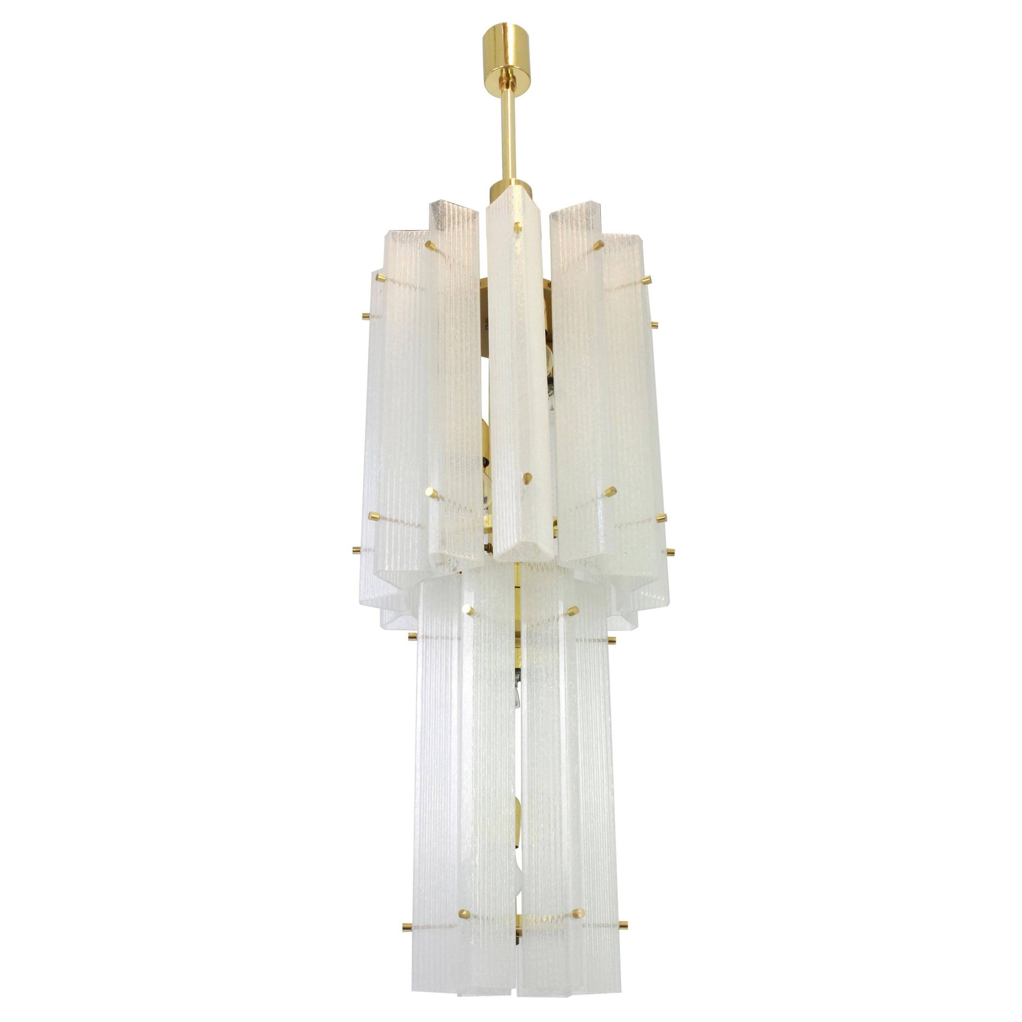 Murano glass ice pendant by Limburg, Germany, 1970s