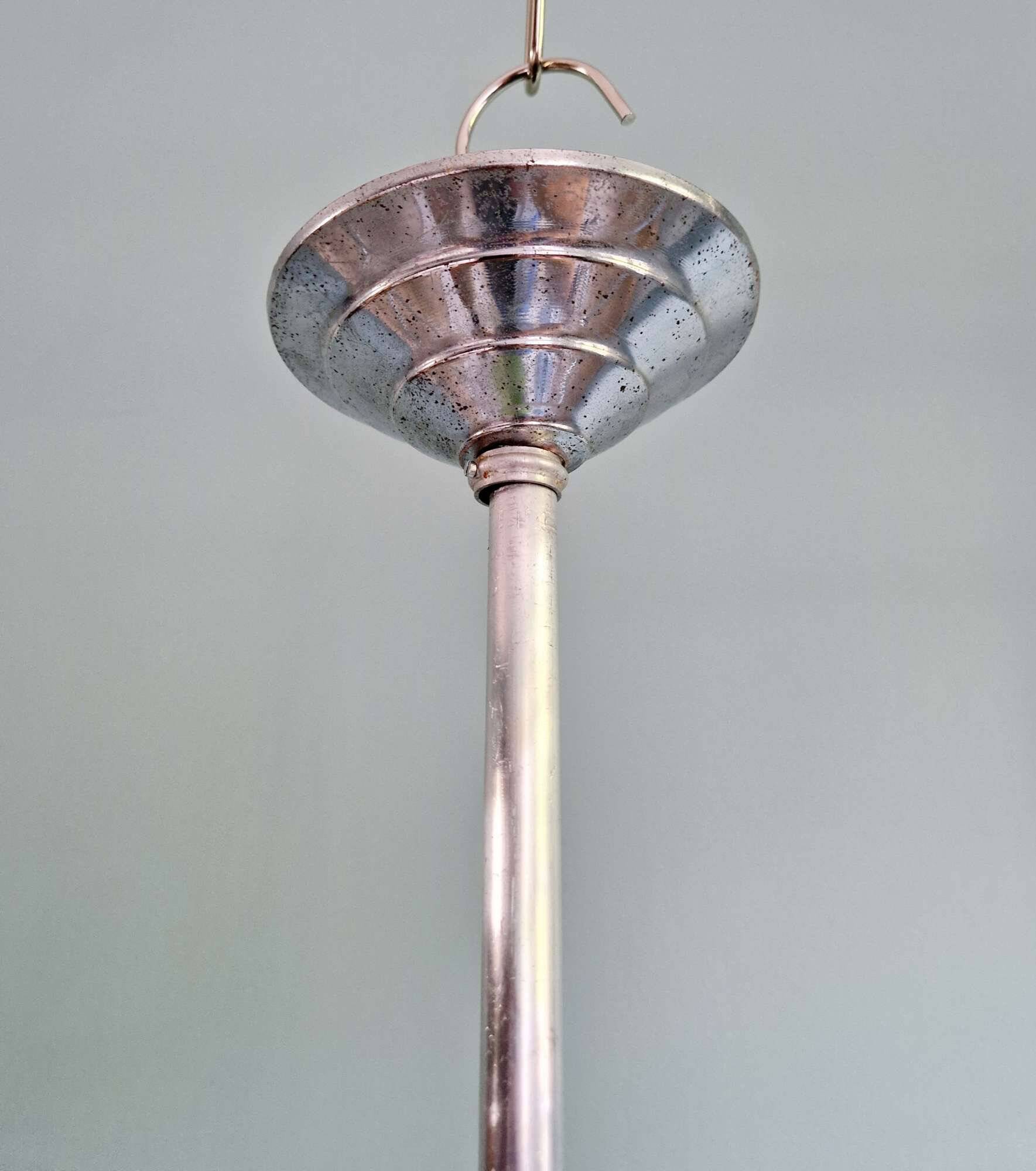 Grande suspension en vert moucheté vert et blanc, mid-century