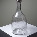 Large antique blown glass bottle with bubbles, early 20th century 1900-1920.