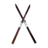 Pair of vintage wooden skis