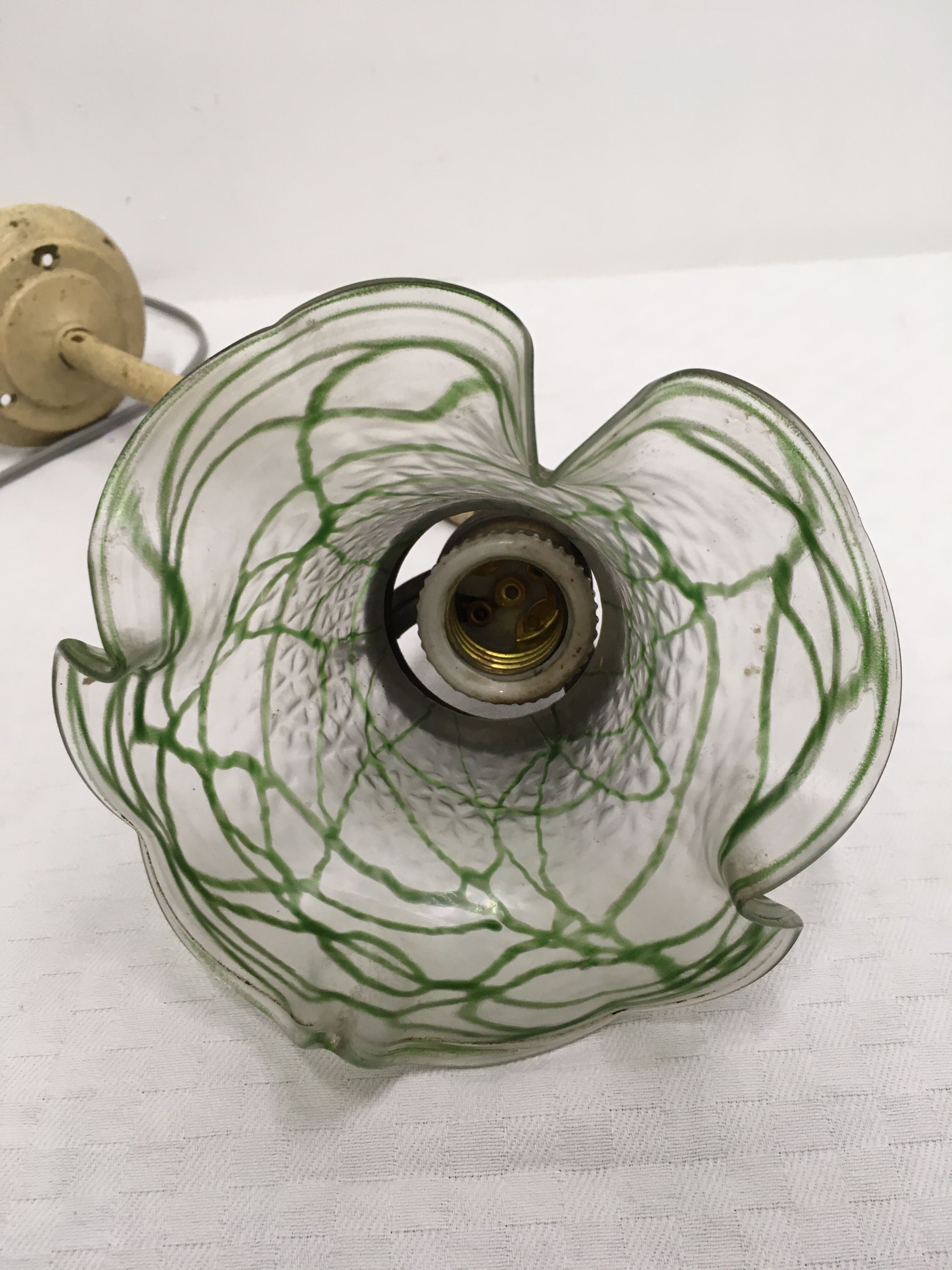 Wall lamp, art deco tulip colored glass