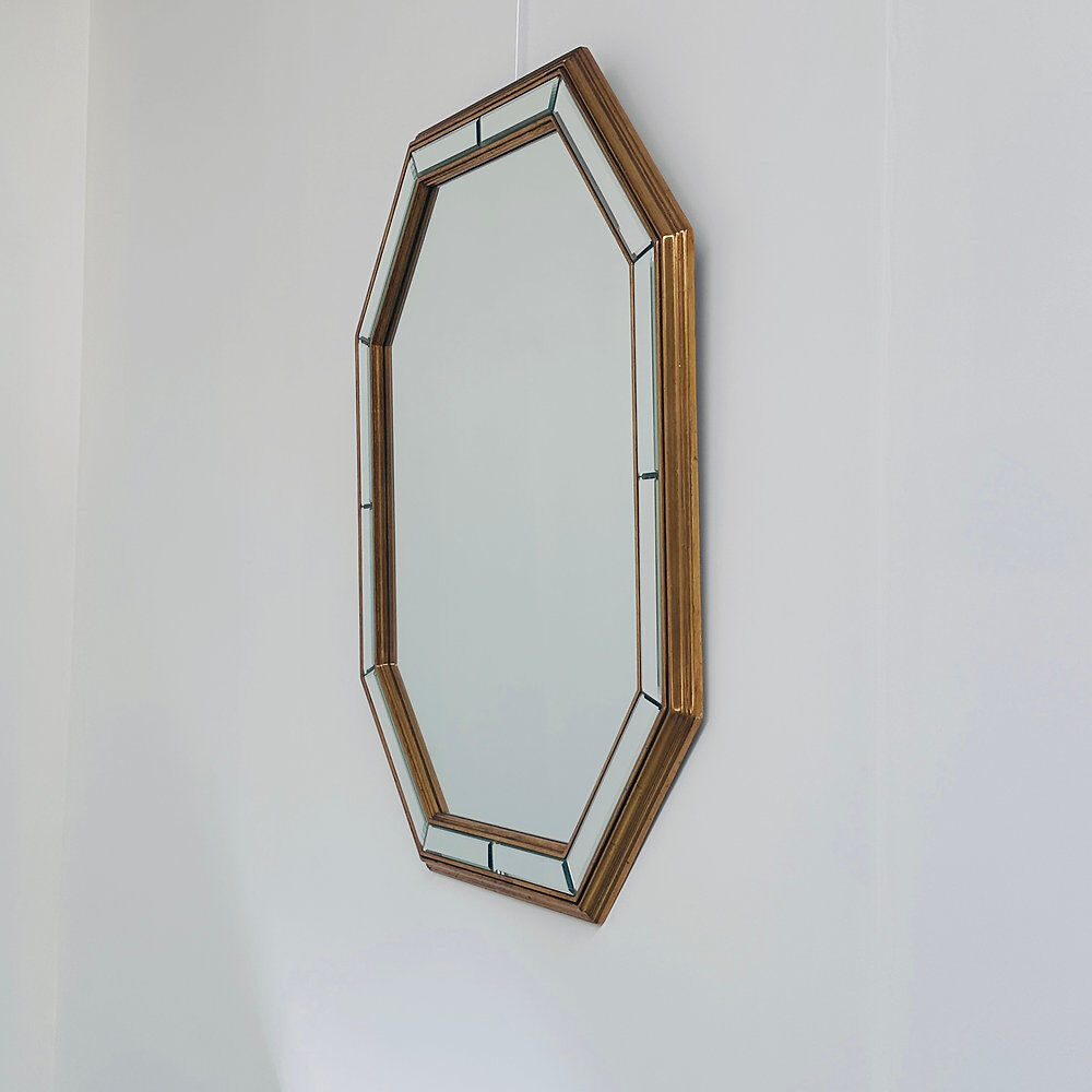 Deknudt mirrored console table and matching octagonal mirror, Belgium, 1980s