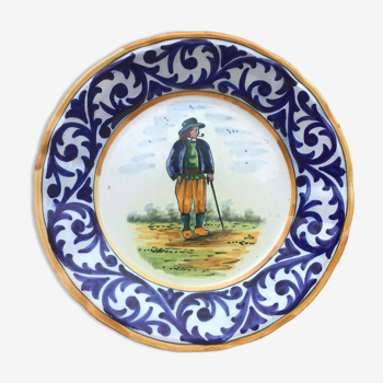 HB Henriot Quimper plate with Breton