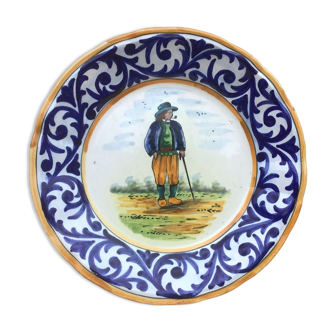 HB Henriot Quimper plate with Breton