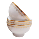 Trio de bols en porcelaine blanc et or