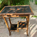 Antique bamboo side table