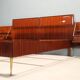 Double bed from the 1960s with bedside tables by Silvio Cavatorta.