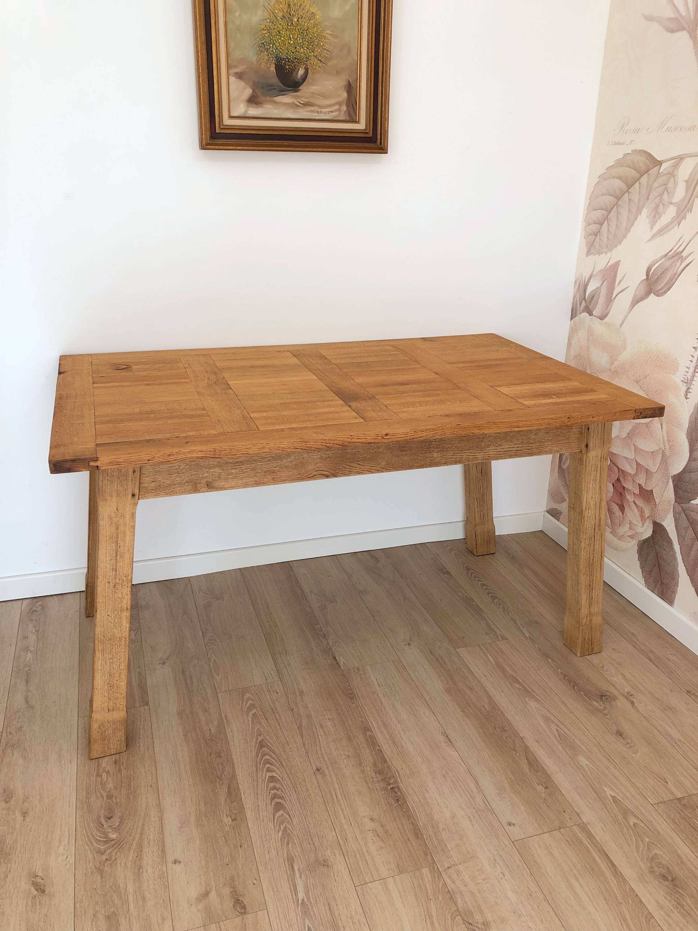 Vintage solid oak farmhouse table