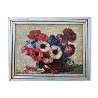 The bouquet of anemones painted by Pierre Forest