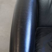 Black Cowhide Leather English-Style Club Chair