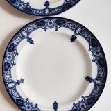 Paire d'assiettes anglaises décor bleu