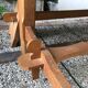 Table de ferme et deux bancs en chêne massif