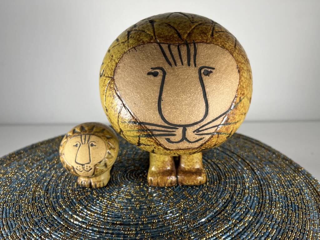 Lion Lisa Larson ceramic Gustavberg Sweden 1964 (a pair)