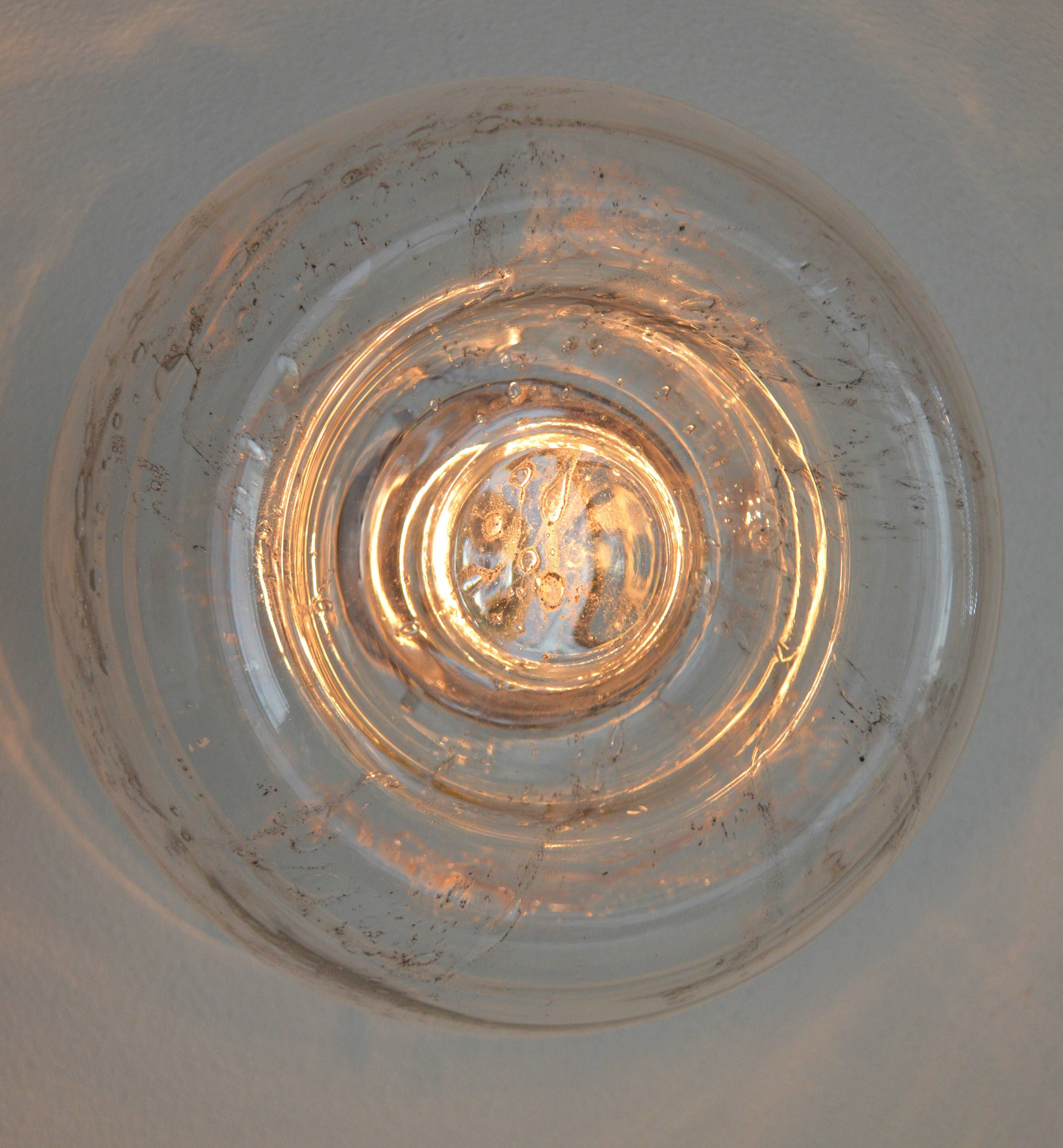 Vintage 1960s Doria design ceiling light in crystal glass