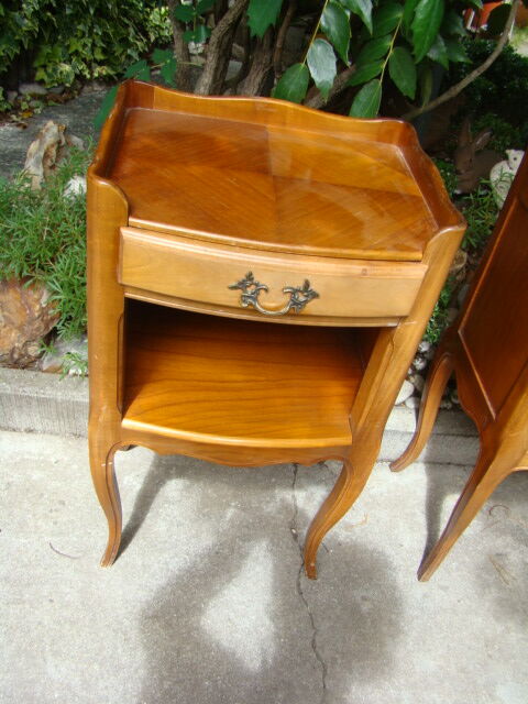 Pair of bedside tone cherry tree