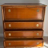 1970s wooden and bamboo bar cabinet