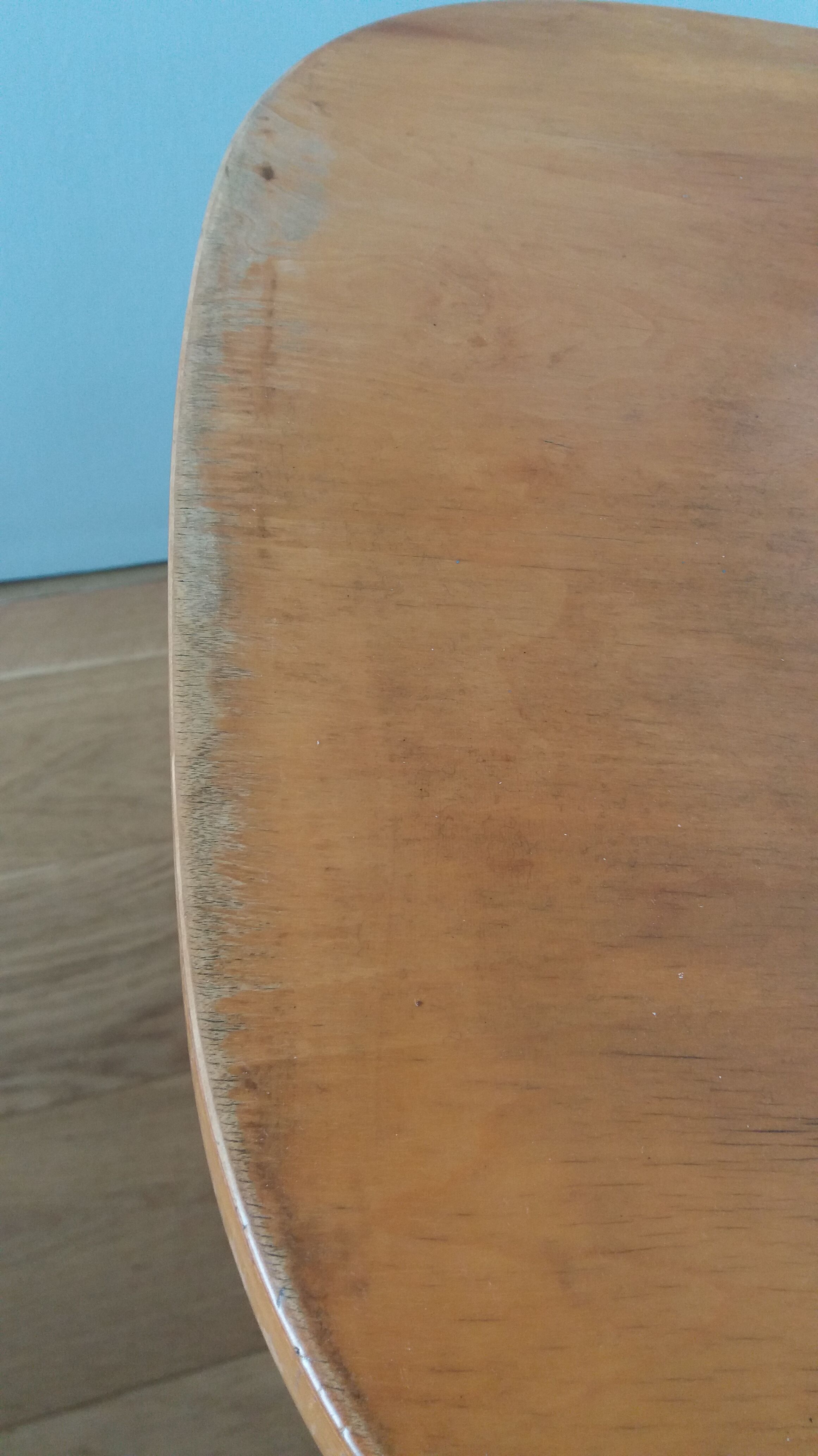 Fauteuil en bois, pieds compas, style scandinave, Baumann ou Thonet