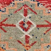 Red & Orange Geometric Pattern Vintage Runner Rug, 102x332Cm