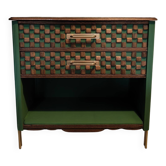 Vintage solid wood chest of drawers - unique handcrafted creation.