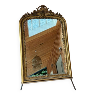 Grand Miroir 19ème doré à la feuille d'or