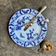 Round Creil and Montereau dish in blue earthenware, "Japan" service circa 1895