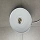 Vintage lampshade in green and white enamelled sheet metal with LED electricity