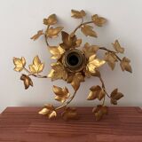Wall light flower leaves in gold metal