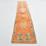 Tapis de couloir turc vintage long 3x13, 79x399 cm