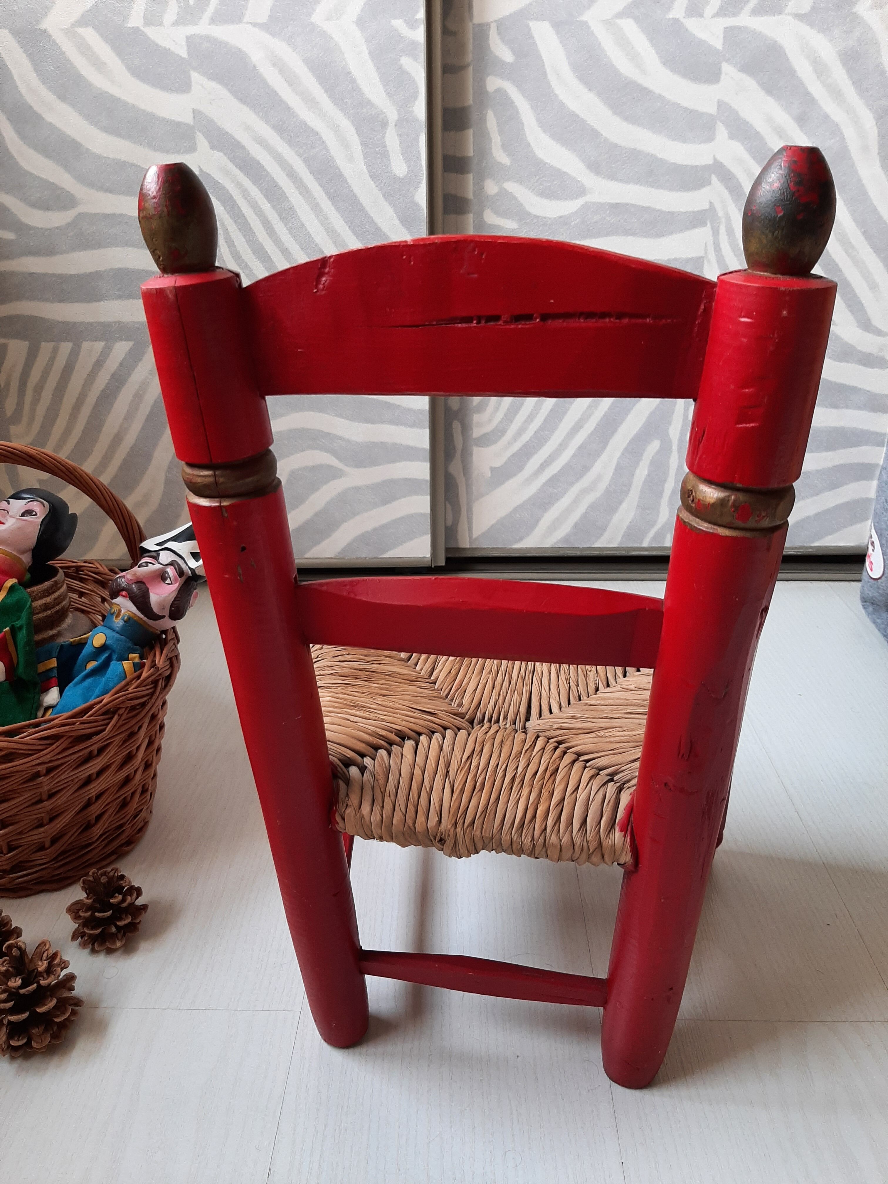Vintage children's chair painted wood