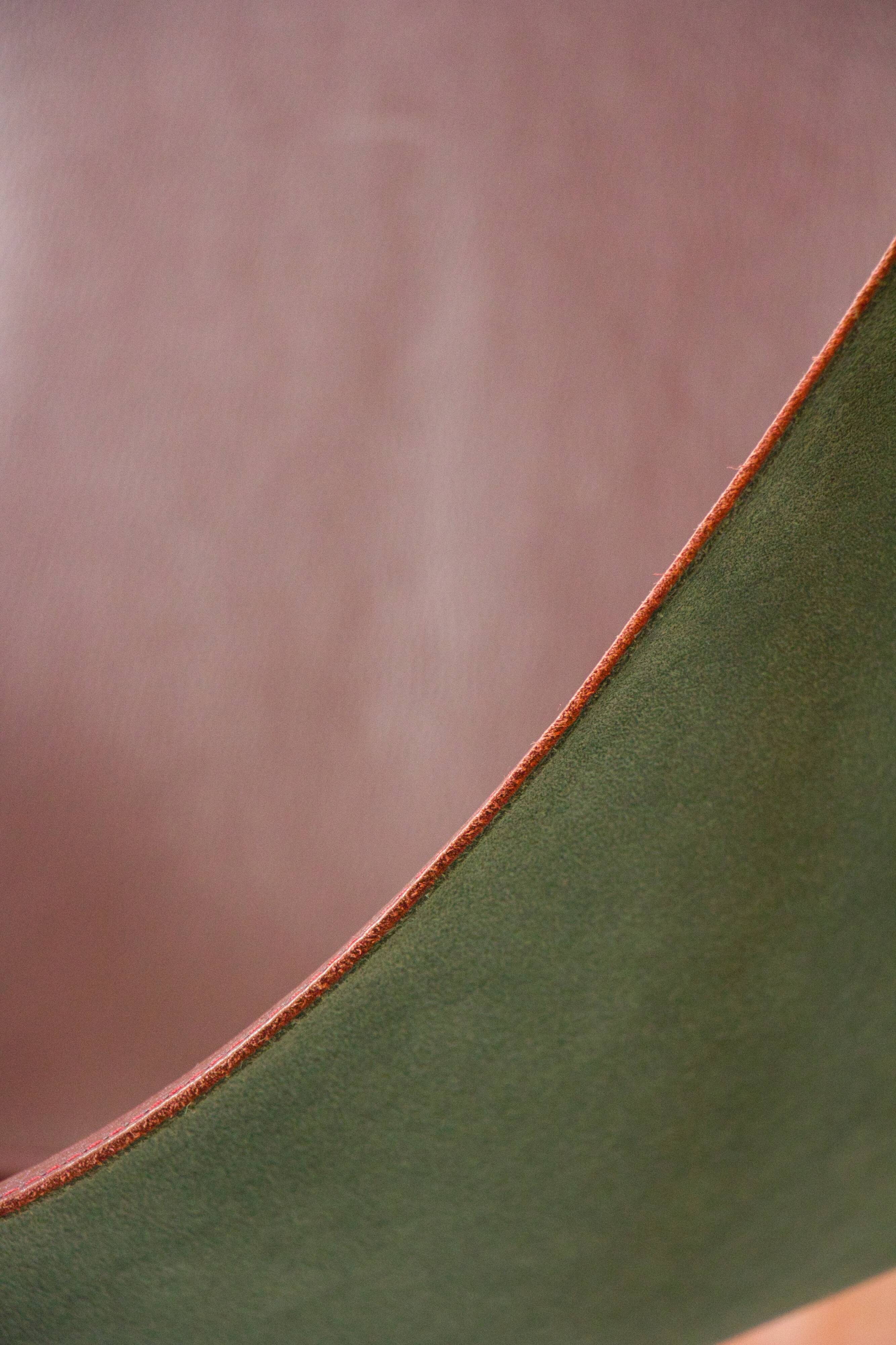 Burgundy leather armchair metal style indus contemporary design