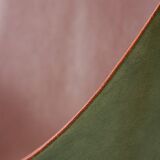 Burgundy leather armchair metal style indus contemporary design