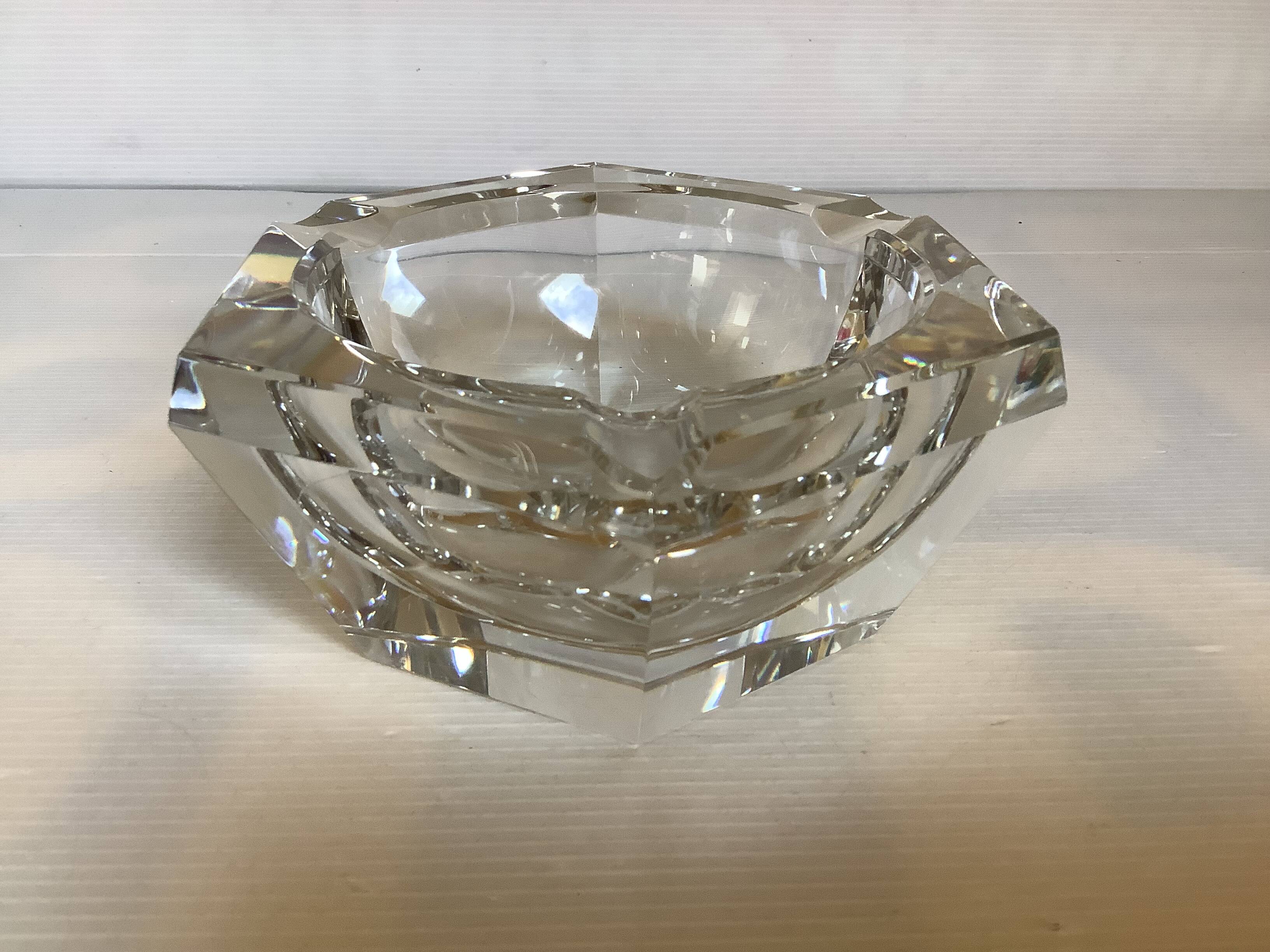 Large asymmetrical ashtray Val Saint Lambert pocket tray