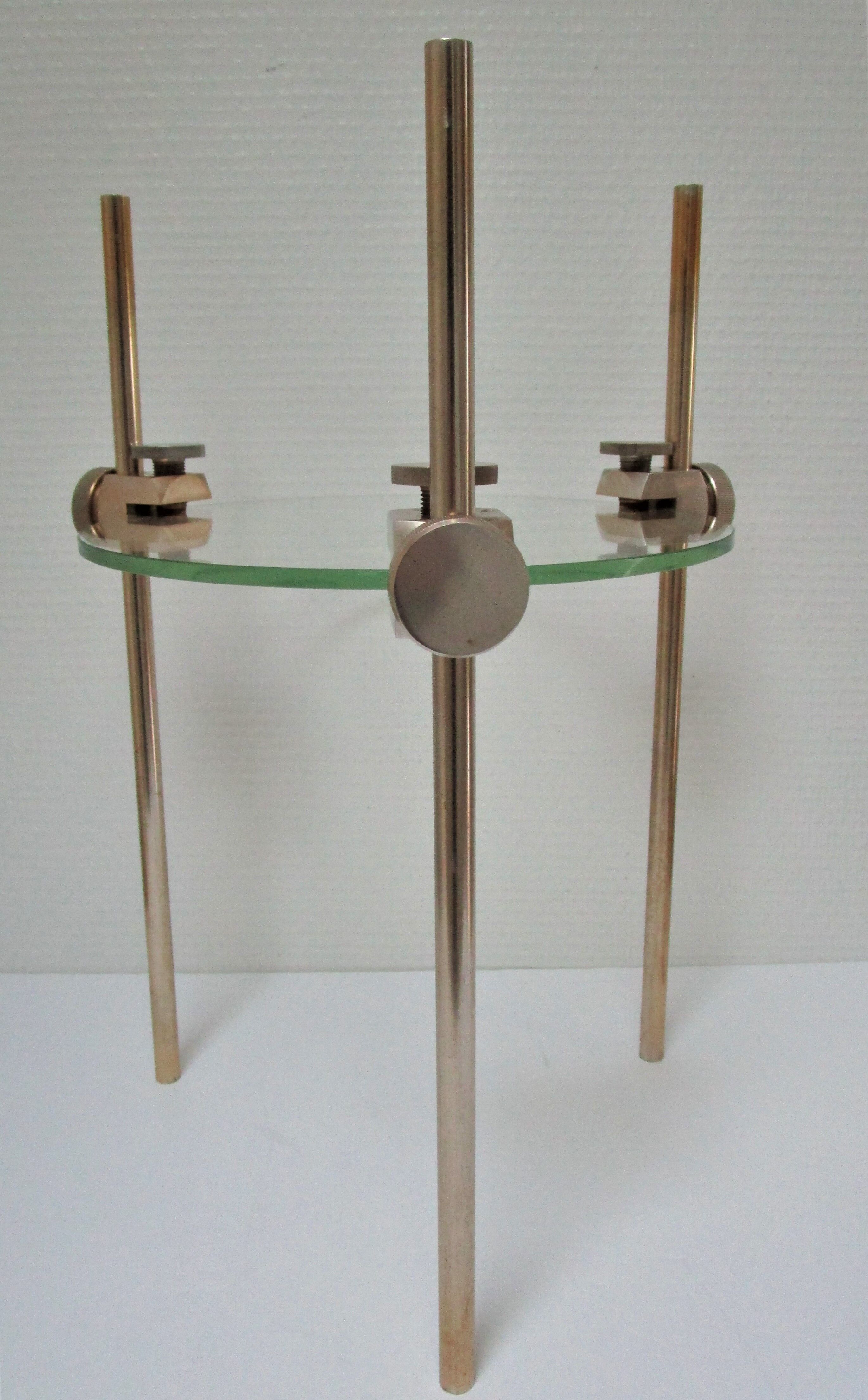 Vintage design glass and metal display shelf