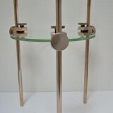 Vintage design glass and metal display shelf