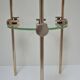 Vintage design glass and metal display shelf