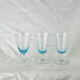 Set of 3 wine glass of the 70s with blue manure