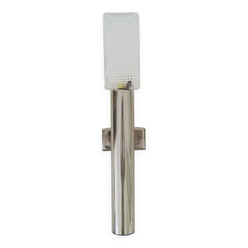 Large wall light in brushed metal. 70s