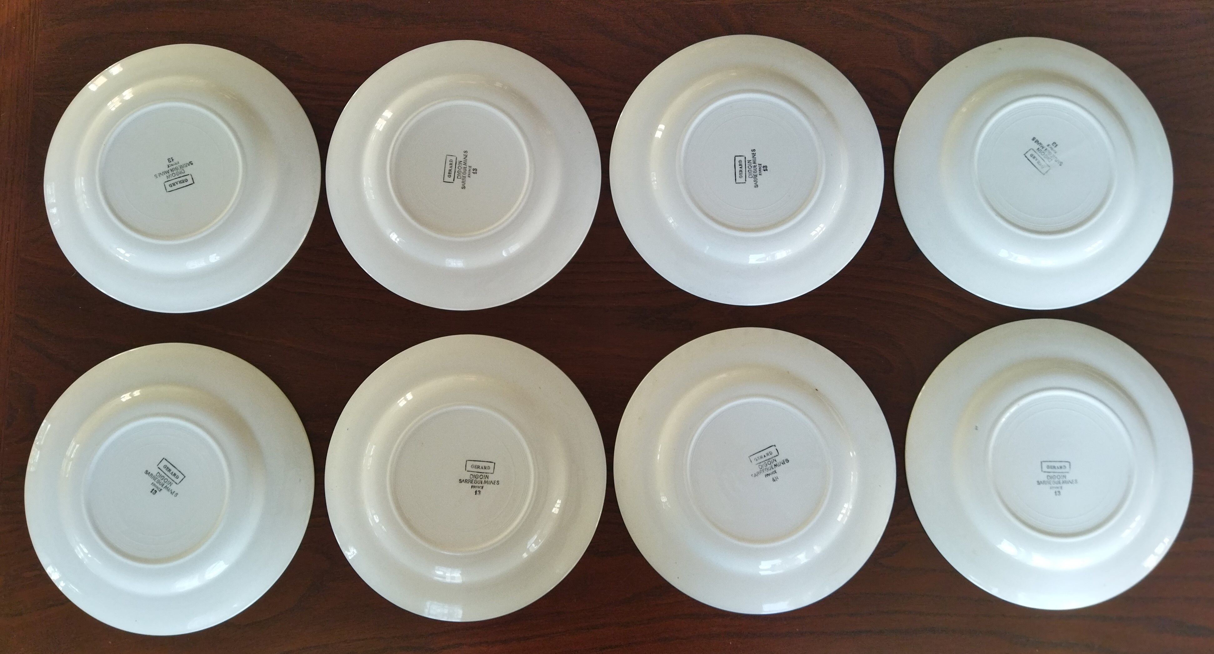 11 plates Digoin Sarreguemines "Gérard"