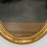 Miroir Ovale en Bois Doré, Style Louis XVI, époque Napoléon III – Milieu XIXe