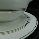 Saucière Charles Ahrenfeldt art déco blanc et argent
