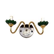 Preciosa double wall lamp | czechoslovakia 1980s | malachite glass | brass