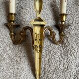 Pair of Empire style bronze wall lights