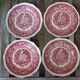 Lot de 4 assiettes à dessert anciennes en porcelaine anglaise "Mason's"