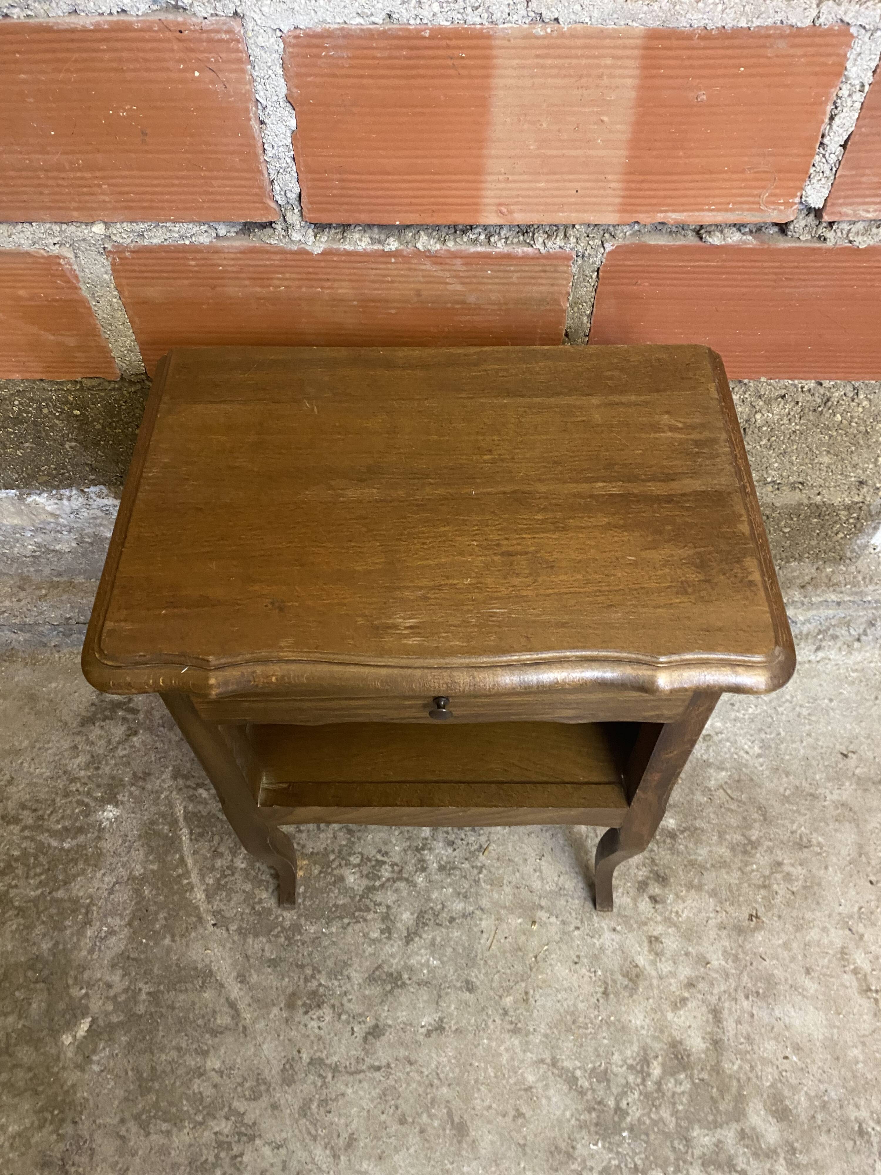 Chevet Table Nuit Style LOUIS XV Bois Tiroir + Case Vintage