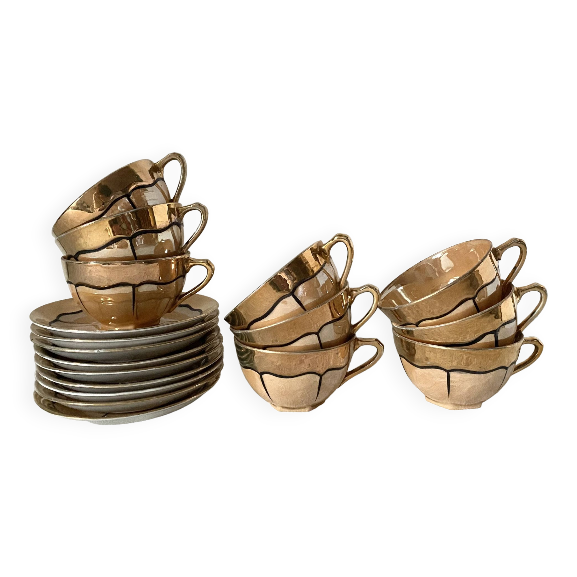 Fine porcelain cups, pearly, Japan