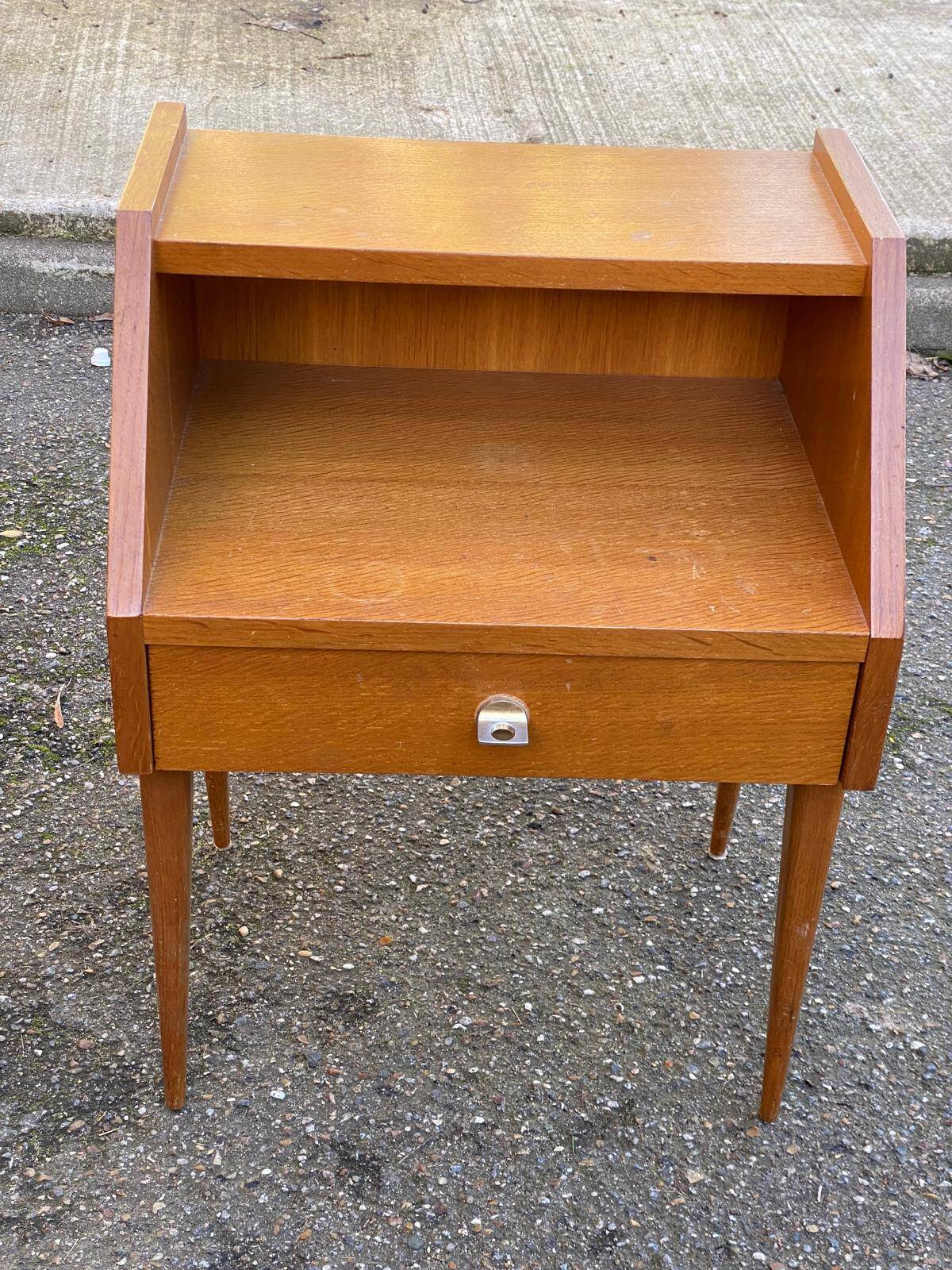 1970s Scandinavian oak bedside table