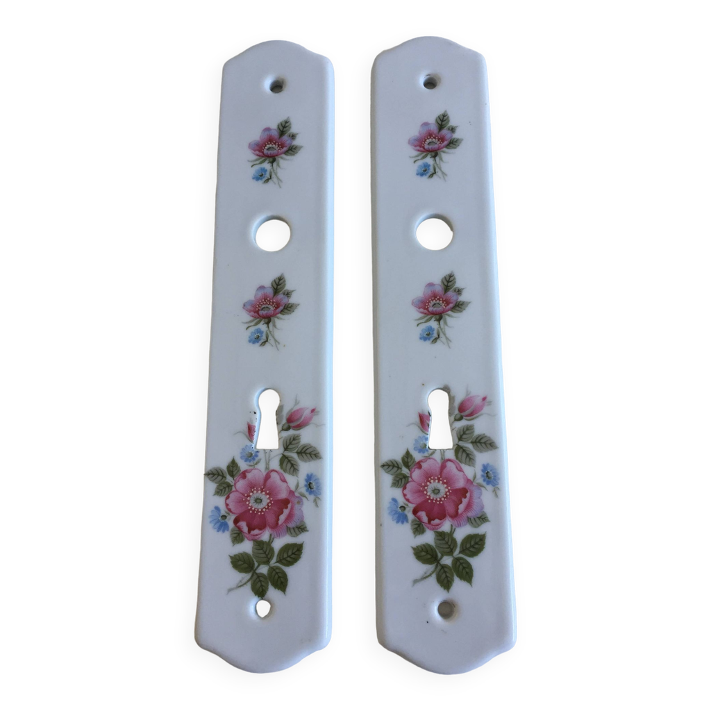 Plaque De Porte Porcelaine 'Le Jardin' Style Français - Dimensions 18x5 Cm, Noir Et Blanc