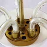 Mid-century steel & glass pendant lamp, 1960s